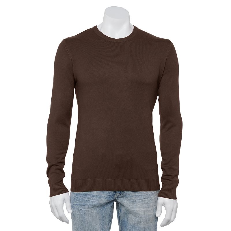Xray Mens Crewneck Sweater Slim Fit Ultra Soft Fashion Pullover Medium Brown