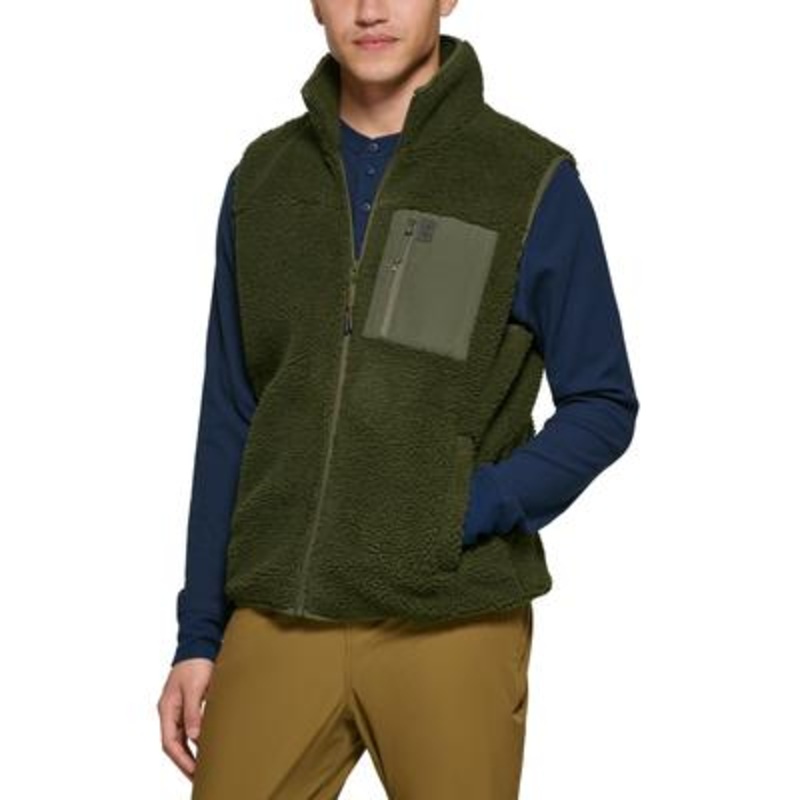 Bass Outdoor Men's Coastal Fleece Full zip Vest  Dark Green  Size Large