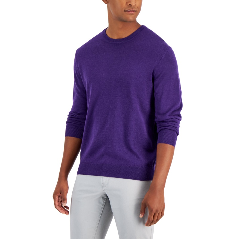 Club Room Men's Merino Wool Blend Sweater  Royal Purple XL
