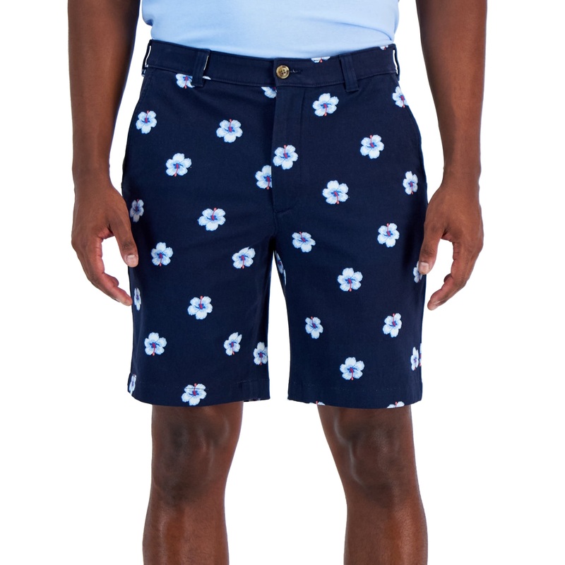 Club Room Men's Tommy Classic Fit Hibiscus Print Shorts Navy 38R