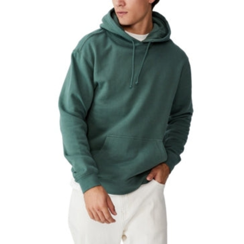 Cotton On Men's Green Fleece Pullover Hoodie Sweatshirt Size Large