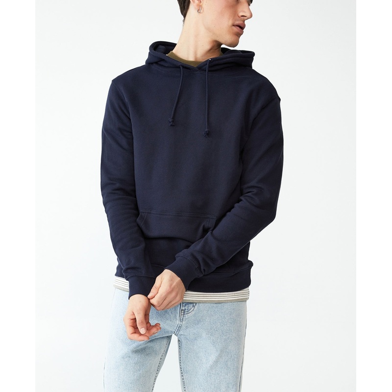 Cotton On Mens Navy Fleece Hoodie  Size Large