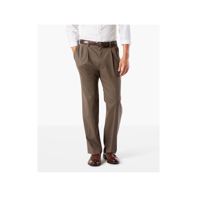 Dockers Big & Tall Easy Khaki Pleated Pants 50X32 Brown