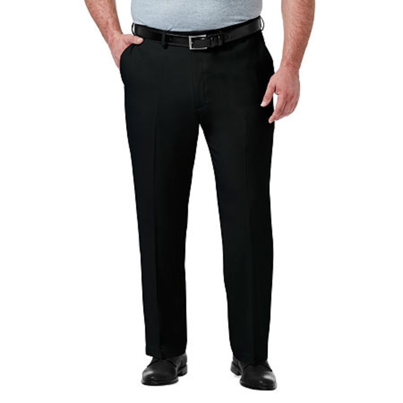 Haggar Black Big & Tall Comfort Stretch Dress Pants Black 46X30