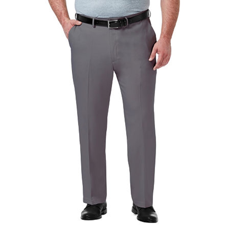 Haggar Men's Big & Tall Stretch Dress Pants 44 X 29  Gray