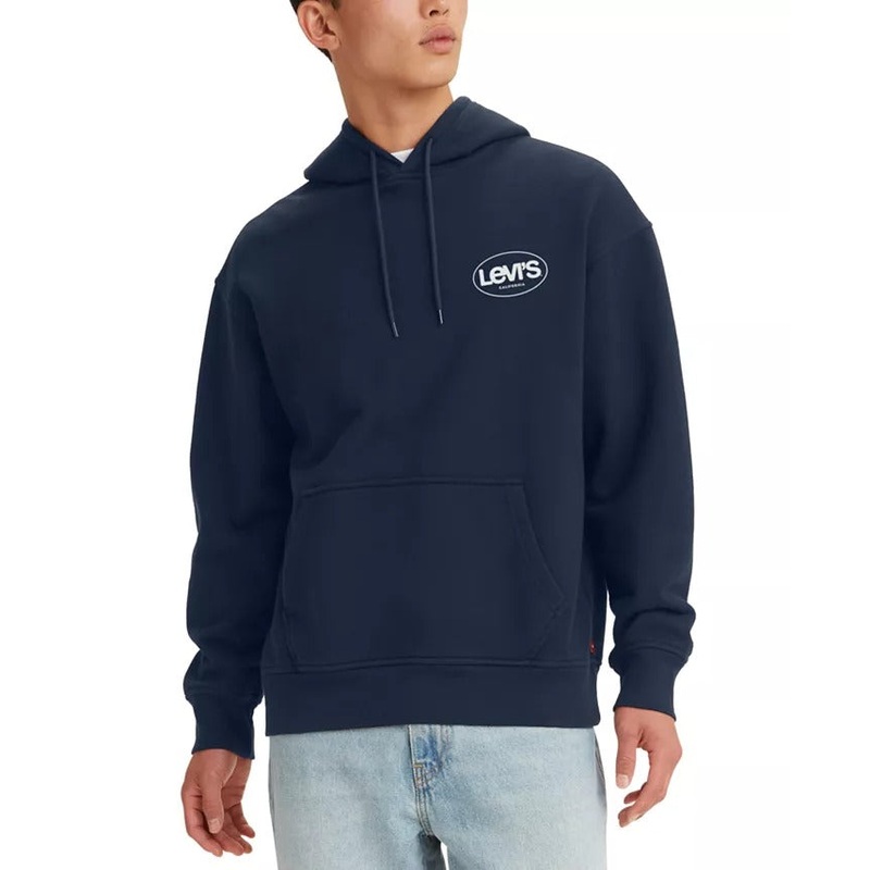LEVI'S Men's Surf Relaxed-Fit Fleece Hoodie Sweatshirt Large Navy Blue