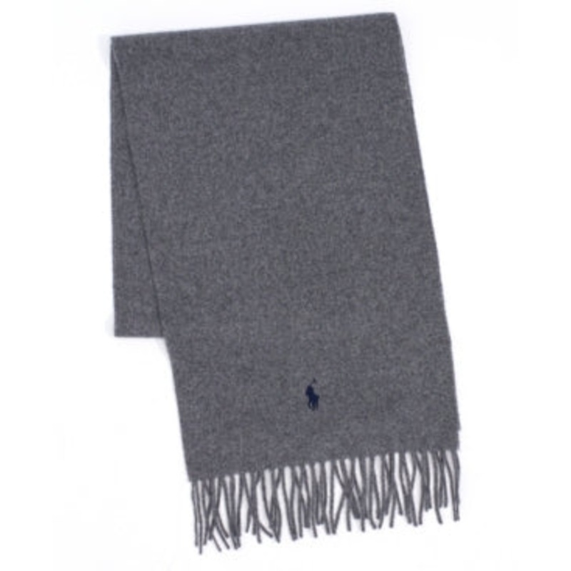 Polo Ralph Lauren Men's Wool Scarf Muffler Classic Gray Osfa Reg