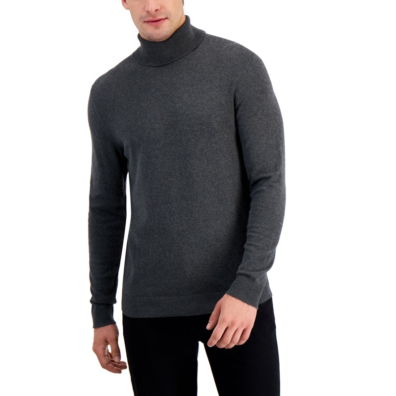 Alfani Men's Turtleneck Sweater  Charcoal Heather XL