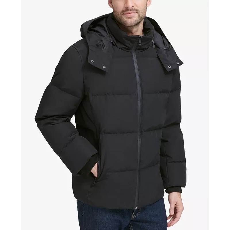Cole Haan Men's Kenny Puffer Parka Jacket  Black  Size Large