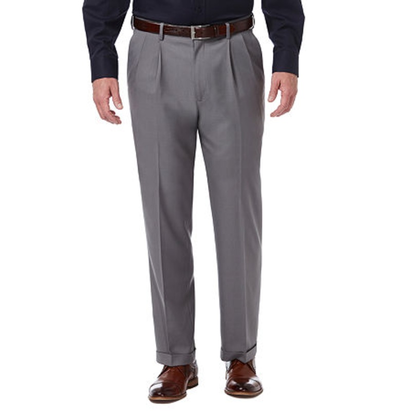 Haggar Men's Premium Comfort Stretch Dress Pants   Gray 40X32