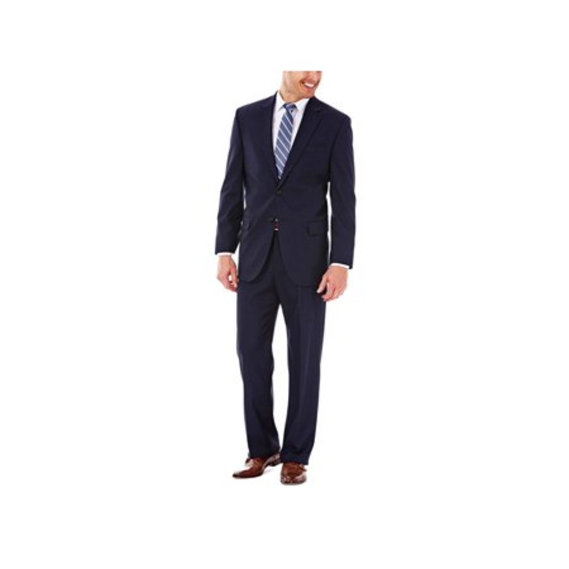 Haggar Men's Stretch Sharkskin Suit Jacket  Dark Navy  40S