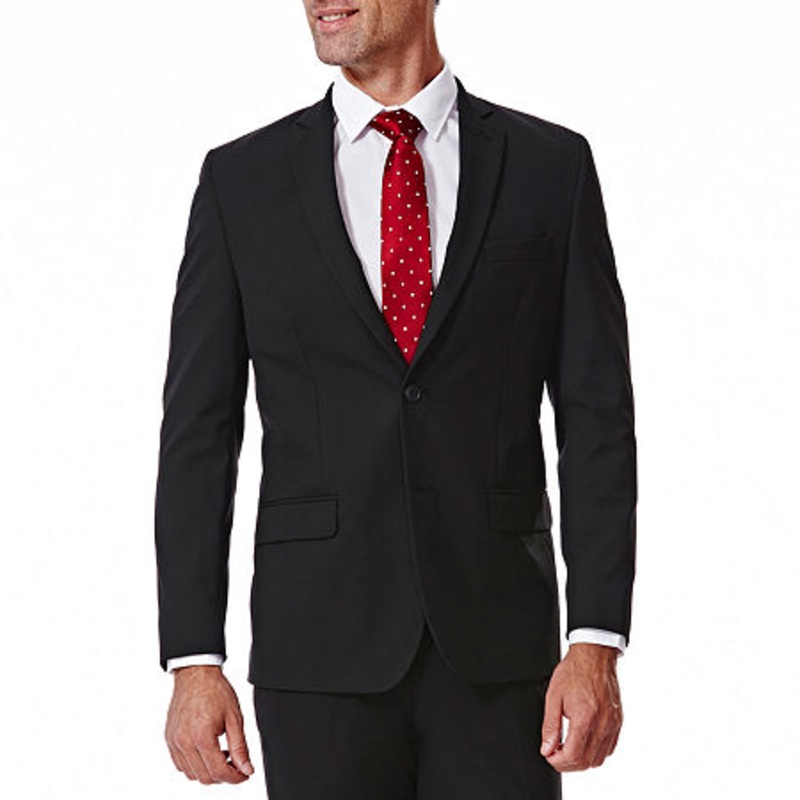 J.M. Haggar Men's Slim fit 4Way Stretch Suit Jacket  Black Size 40R