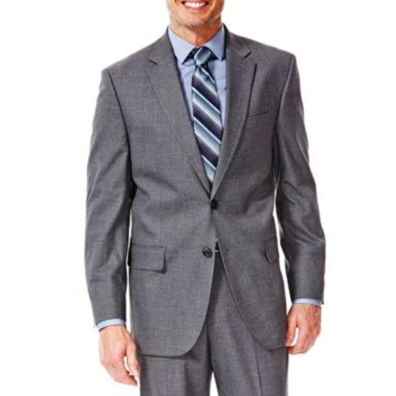 J.M. Haggar Men's Stretch Sharkskin Suit Jacket Gray 52R
