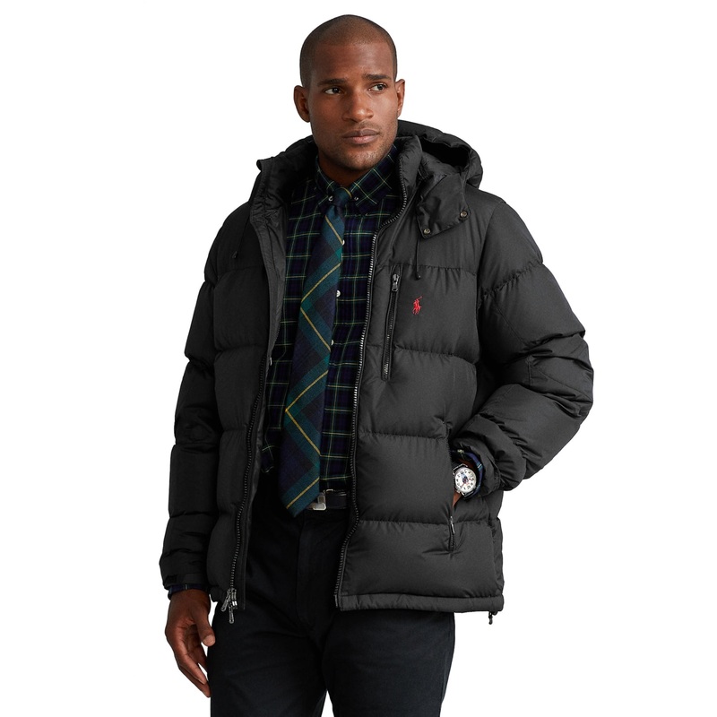Ralph Lauren Men's Big & Tall Water repellent Down Jacket Black