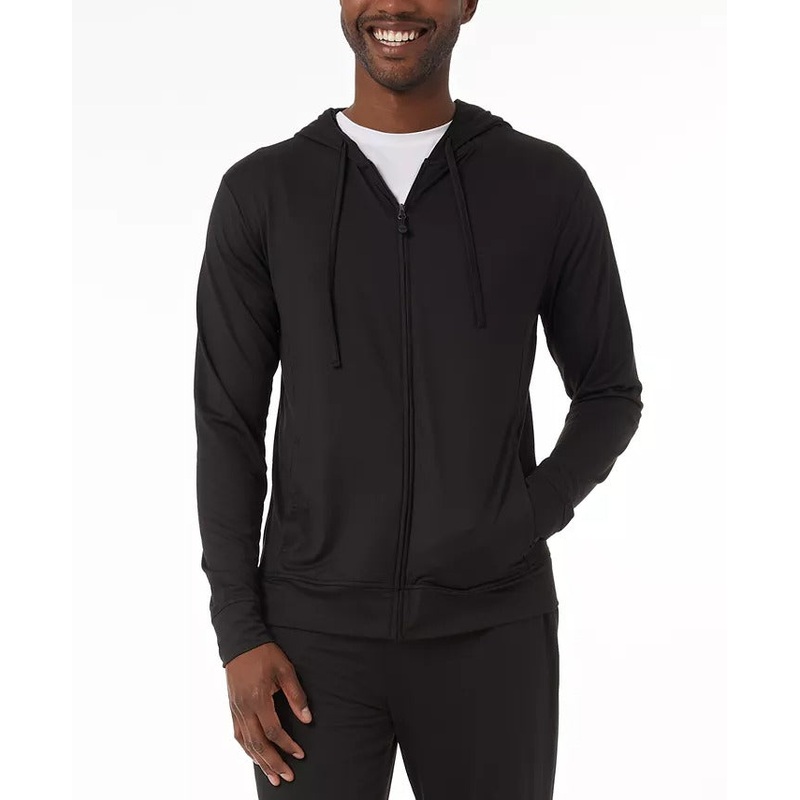 32 Degrees Men's Quick-Dry Stretch Hooded Sleep Jacket - Black - Large Hoodie