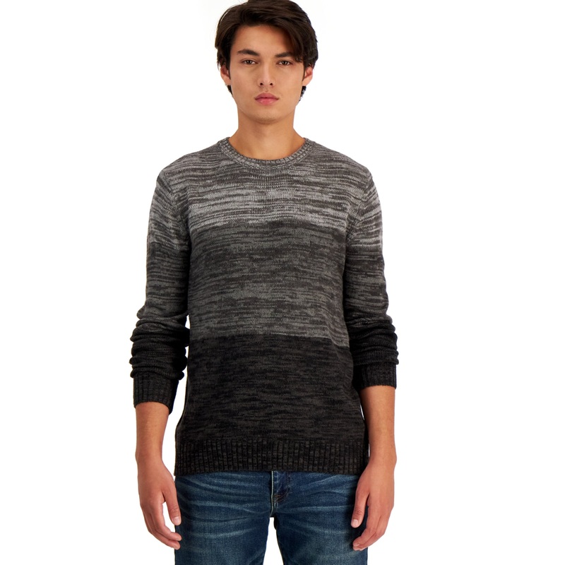 And Now This Men's Color Block Crewneck Sweater Gray Small