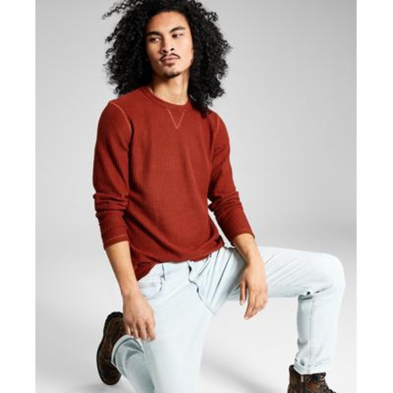 And Now This Men's Long sleeve Thermal Shirt Dark Red Size Medium