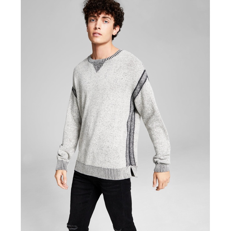 And Now This Men's Oversized Pullover Crewneck Sweater Gray XXL
