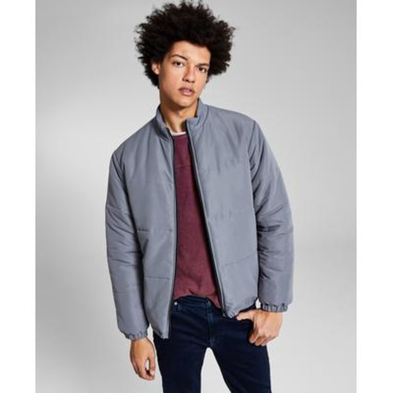 And Now This Men's Quilted Puffer Jacket  Quiet Shade Blue Medium