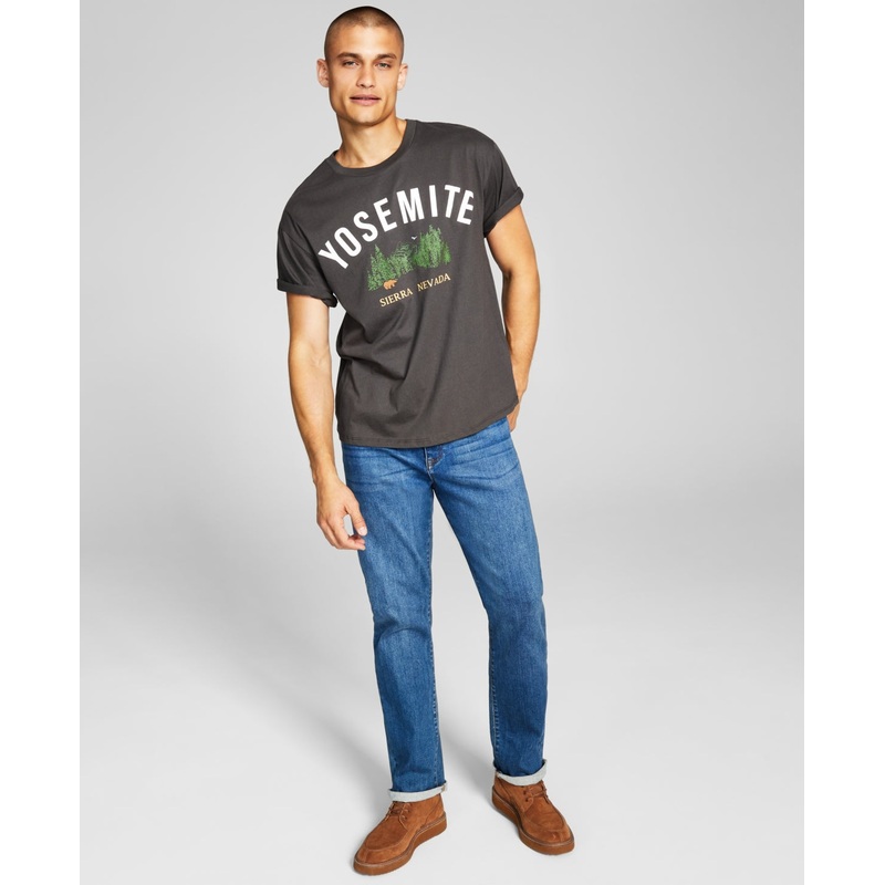 And Now This Men's Yosemite Graphic T shirt  Deep Black  Medium