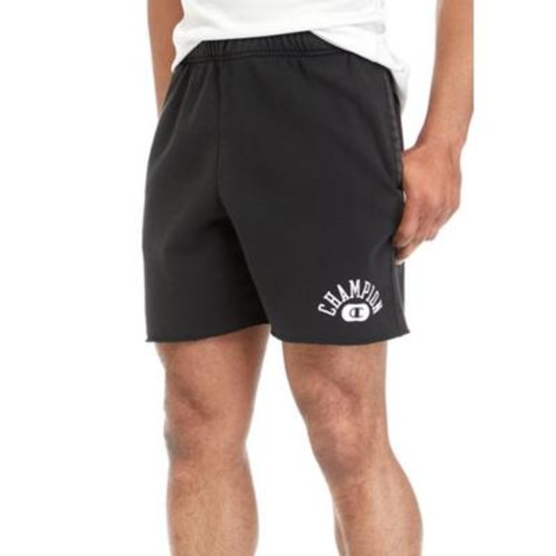 Champion Mens Vintage Wash Varsity 7 Fleece Shorts Black XL