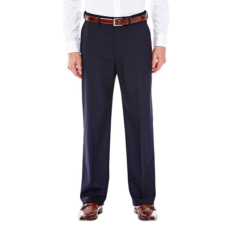 Haggar Men's Classic/Regular Fit Stretch Sharkskin Suit Pants  Dark Navy  34X32