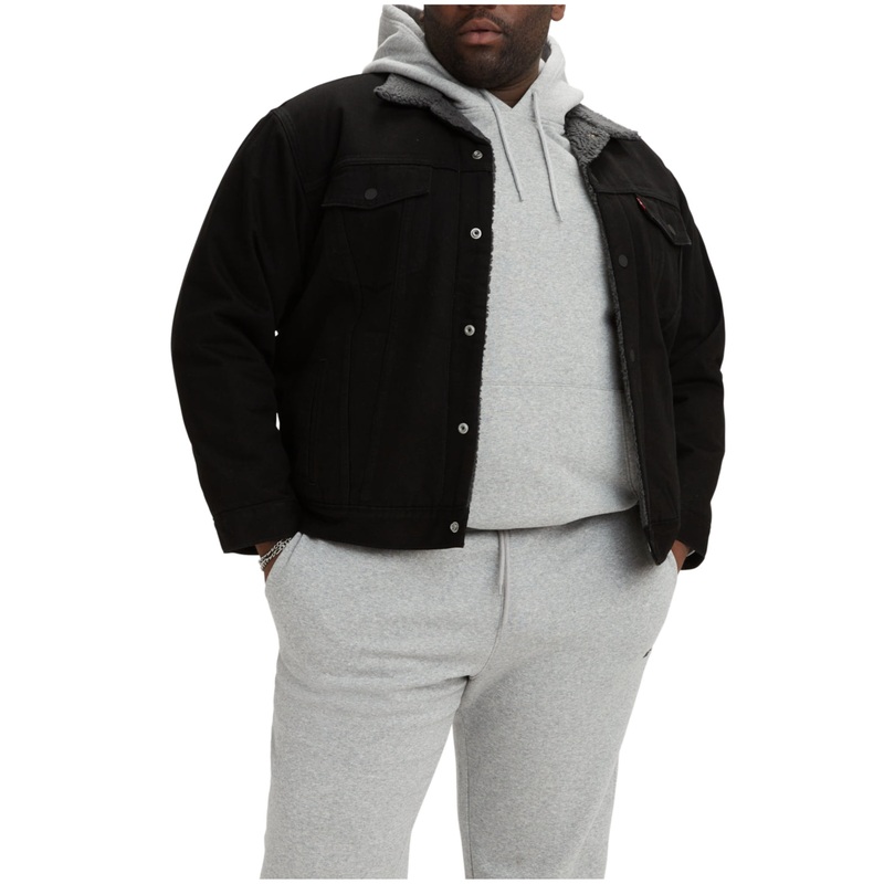 Levi's Big & Tall Sherpa Fleece Trucker Jacket 3XL Black