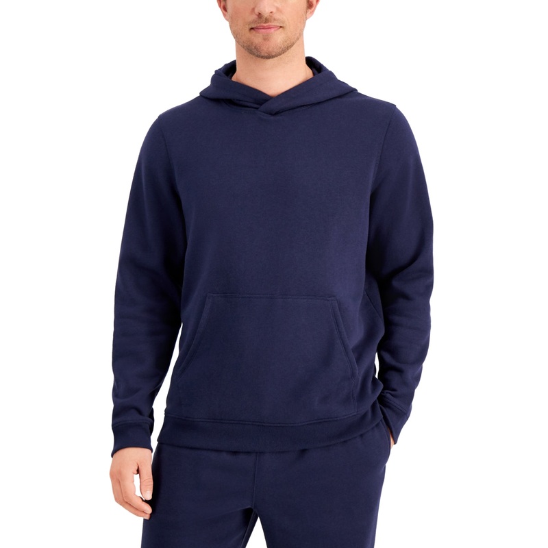 Men's Ideology Solid Fleece Hoodie Sweatshirt Dark Blue Navy Medium