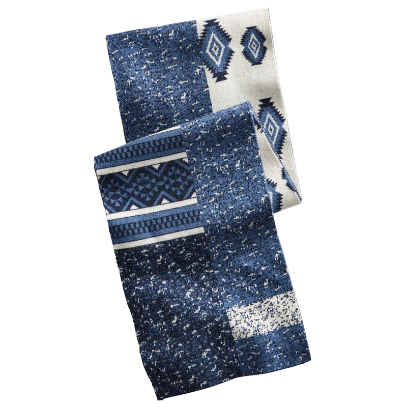 Sun + Stone Men's Patchwork Scarf Dark Blue Osfa Reg