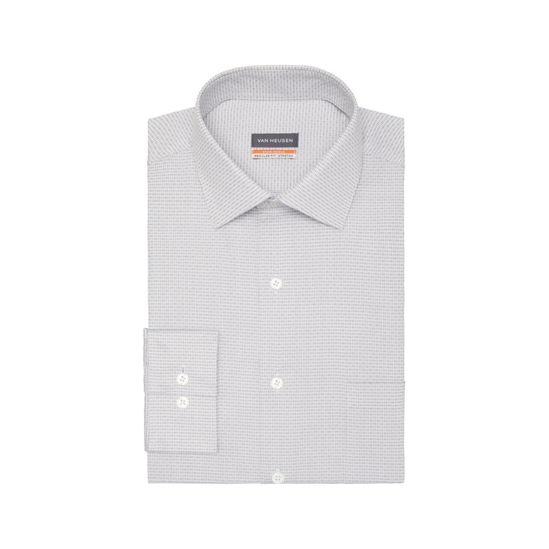 Van Heusen Stain Shield Men's Dress Shirt Gray 1515.5 / 32-33