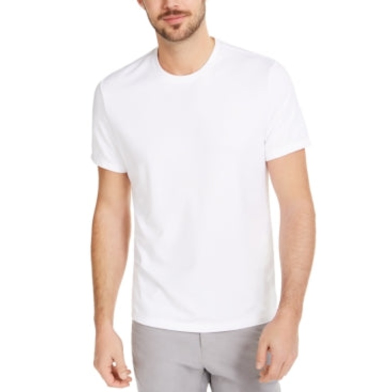 Alfani Men's Ribbed T-Shirt White Medium