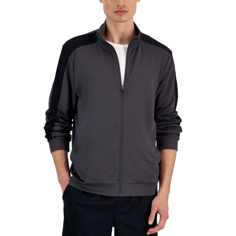 Id Ideology Men's Moisture wicking Knit Jacket Dark Gray Large