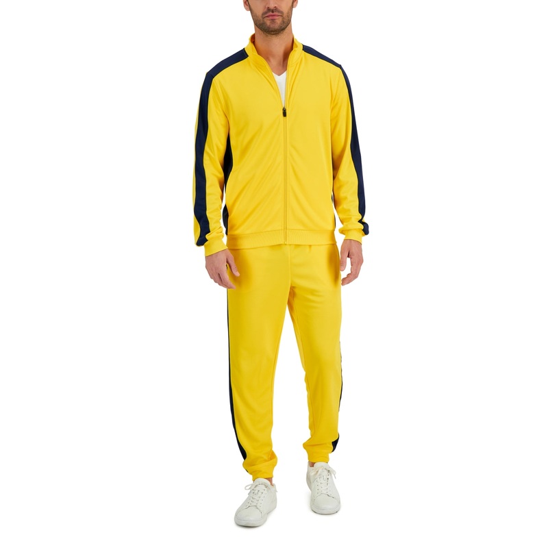 ID Ideology Men's Regular fit Lemon/Navy Knit Jacket XL