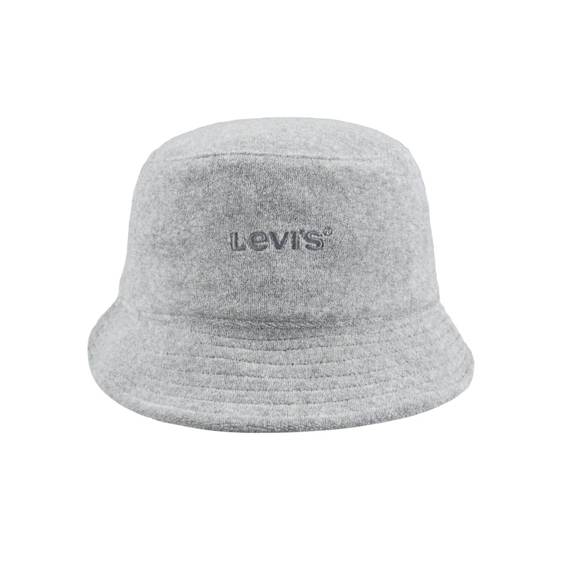 Levi's Men's Gray Bucket Hat  Tonal Terry Cloth 2.5 Brim Small / Medium