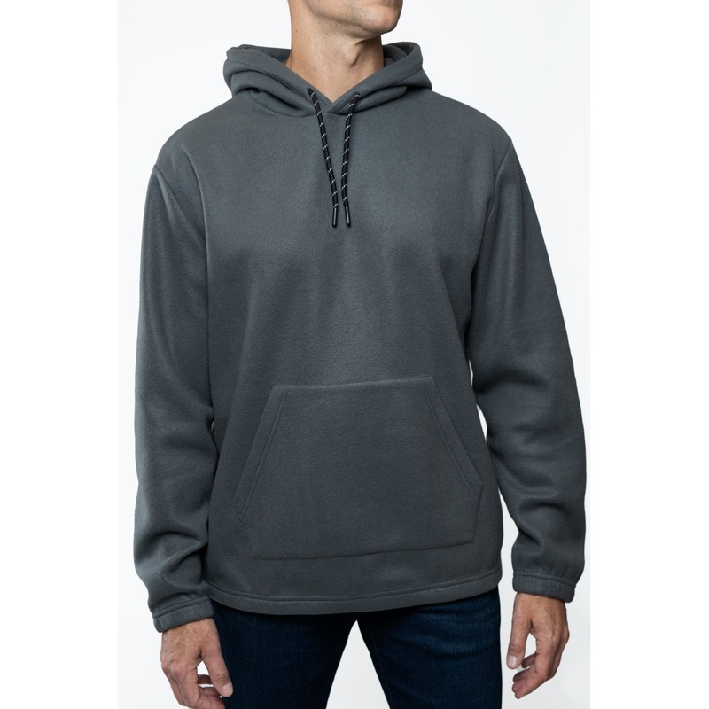 Men's XL Gray Polar Fleece Pullover Hoodie