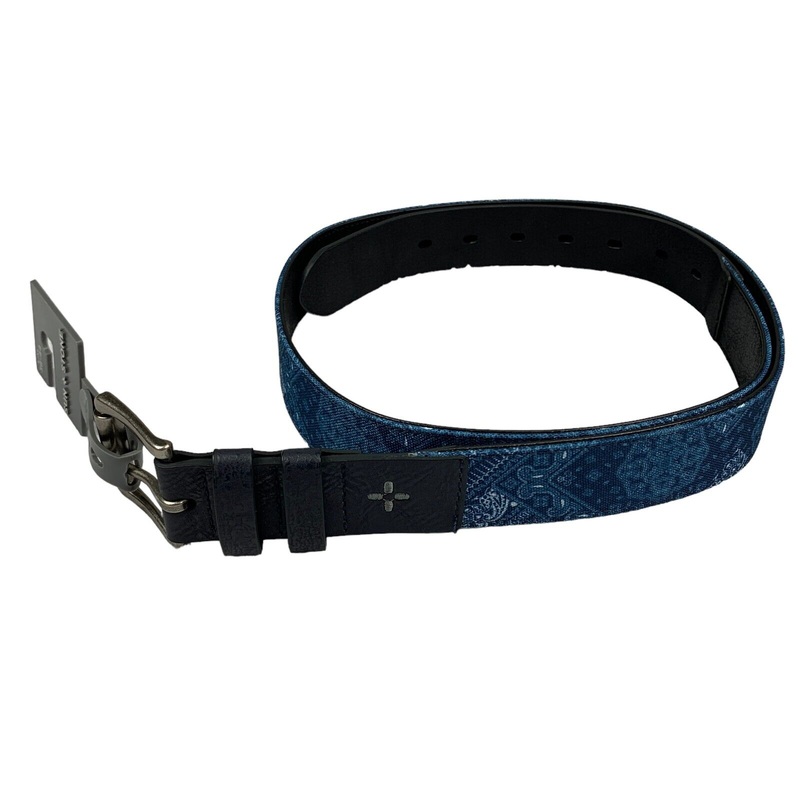 Sun + Stone Men's Faux Leather Bandana Belt Blue 38 - 44 Navy
