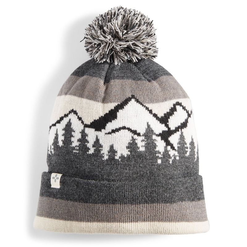 Sun + Stone Men's Mountain Pom Beanie Gray Osfa Reg