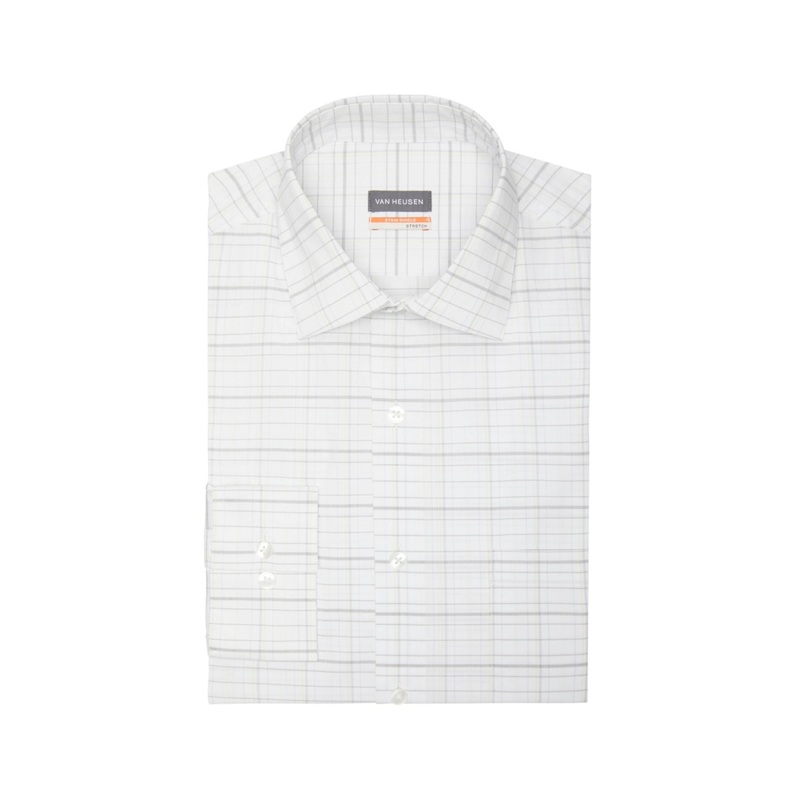 Van Heusen Men's Stain Shield Dress Shirt 16-16.5 32-33 Canary Yellow