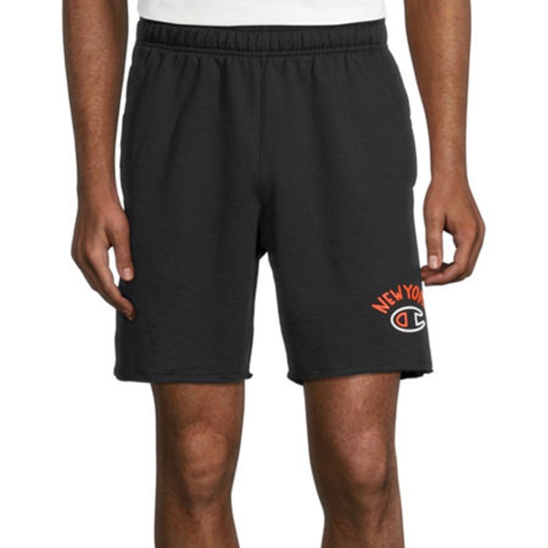 Champion Men's Power blend Logo print Fleece Shorts  Black Xxl