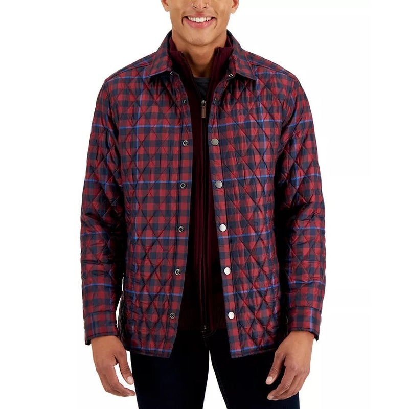 CLUB ROOM Men's Leo Quilted Puffer Jacket XXL 2XL Red