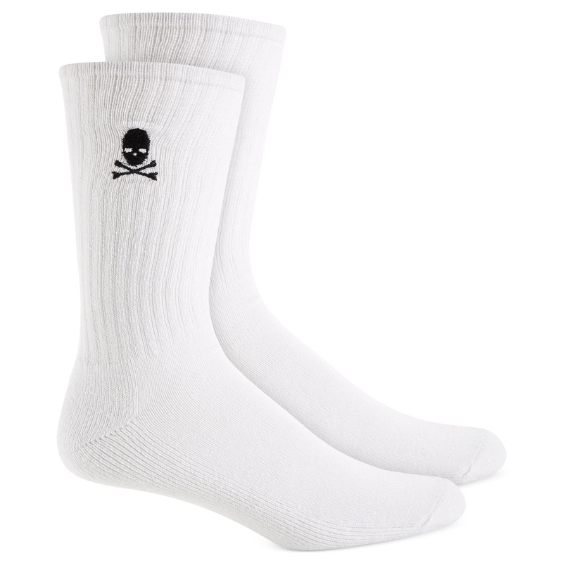 Club Room White Skull Crossbones Socks 8 Pack Osfa Reg