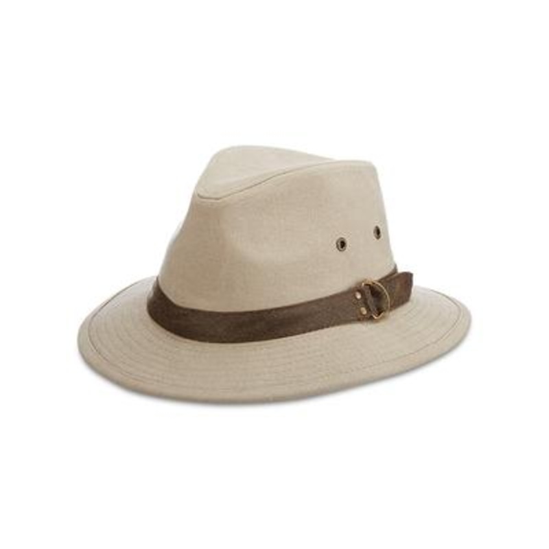 Dorfman Pacific Men's Canvas Safari Fedora  Khaki Xl