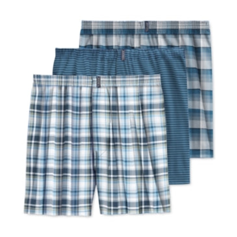 Jockey Men's 3 Pack Woven Boxers Blue Medium