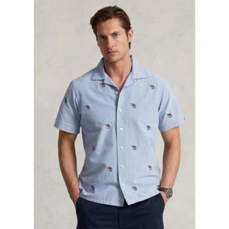 Polo Ralph Lauren Men's Classic fit Flag Oxford Camp Shirt XL
