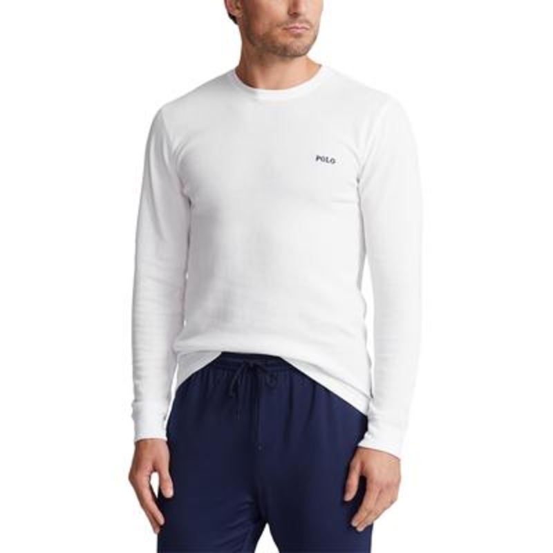 Polo Ralph Lauren Mens White Small Waffle Knit Crew Shirt