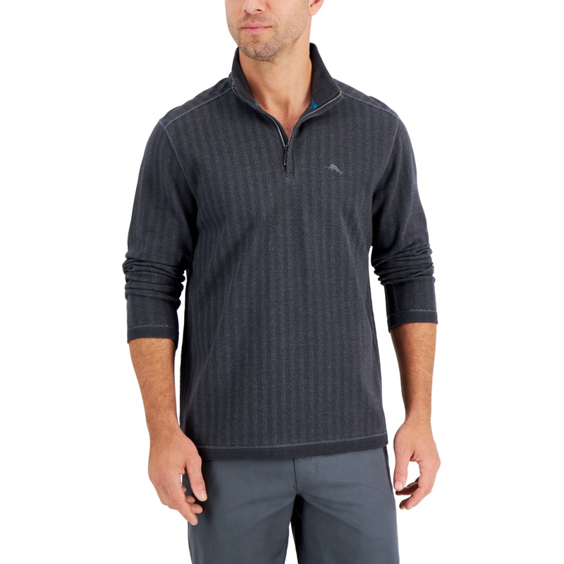 Tommy Bahama Men's Playa 1/4 zip Sweater 3XL Coal Grey