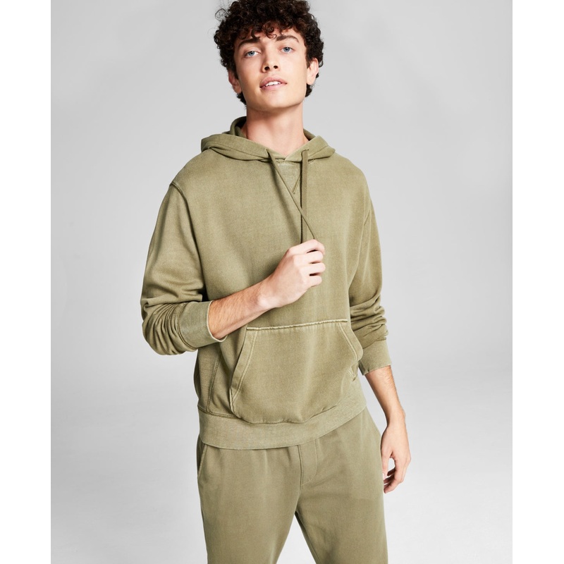 And Now This Men's Fleece Hoodie Sweatshirt Olive Green Medium