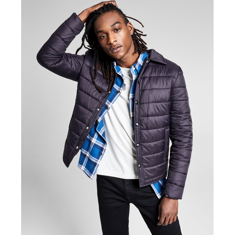 And Now This Men's Lightweight Puffer Jacket Black LARGE