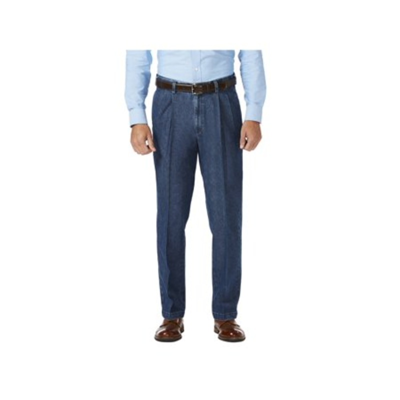 Haggar Men's Stretch Denim Pants   Stonewash 38X29