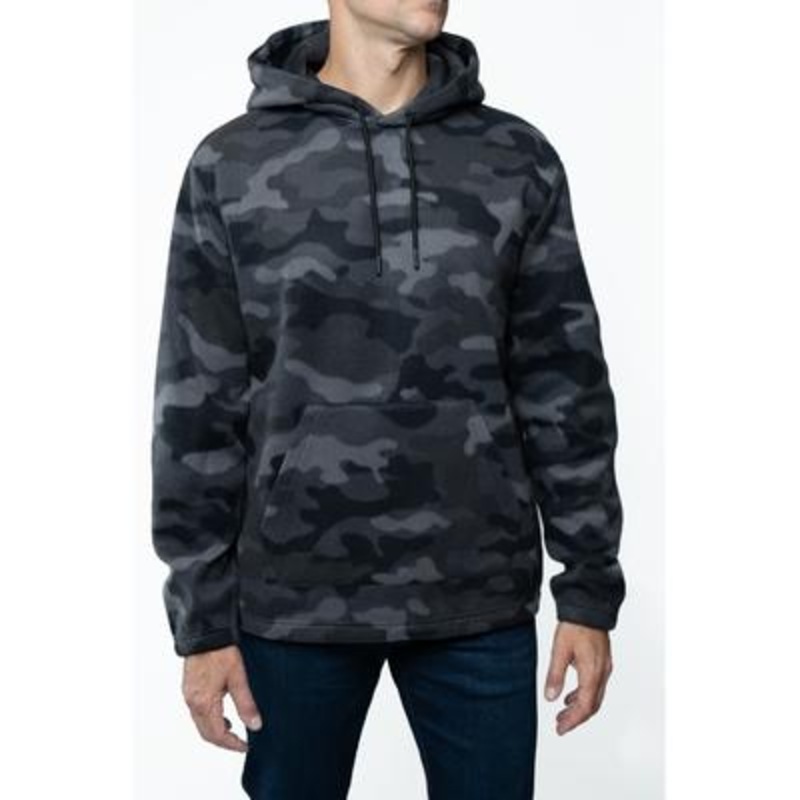 Lazer Men's Gray Camo Polar Fleece Hoodie Sweatshirt XL